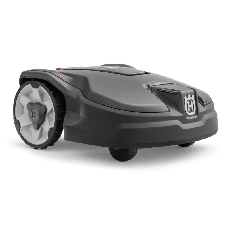 Husqvarna AUTOMOWER® Mähroboter 310 Mk II, dunkelgrau, vier Räder.